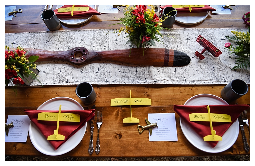 Amelia Earhart Vintage Hangar Wedding Table Place Setting Table Decor .jpg