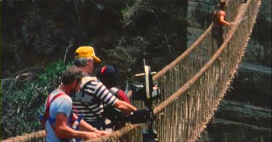 The rope bridge sequence on Indiana Jones and the Temple of Doom (in Sri Lanka)