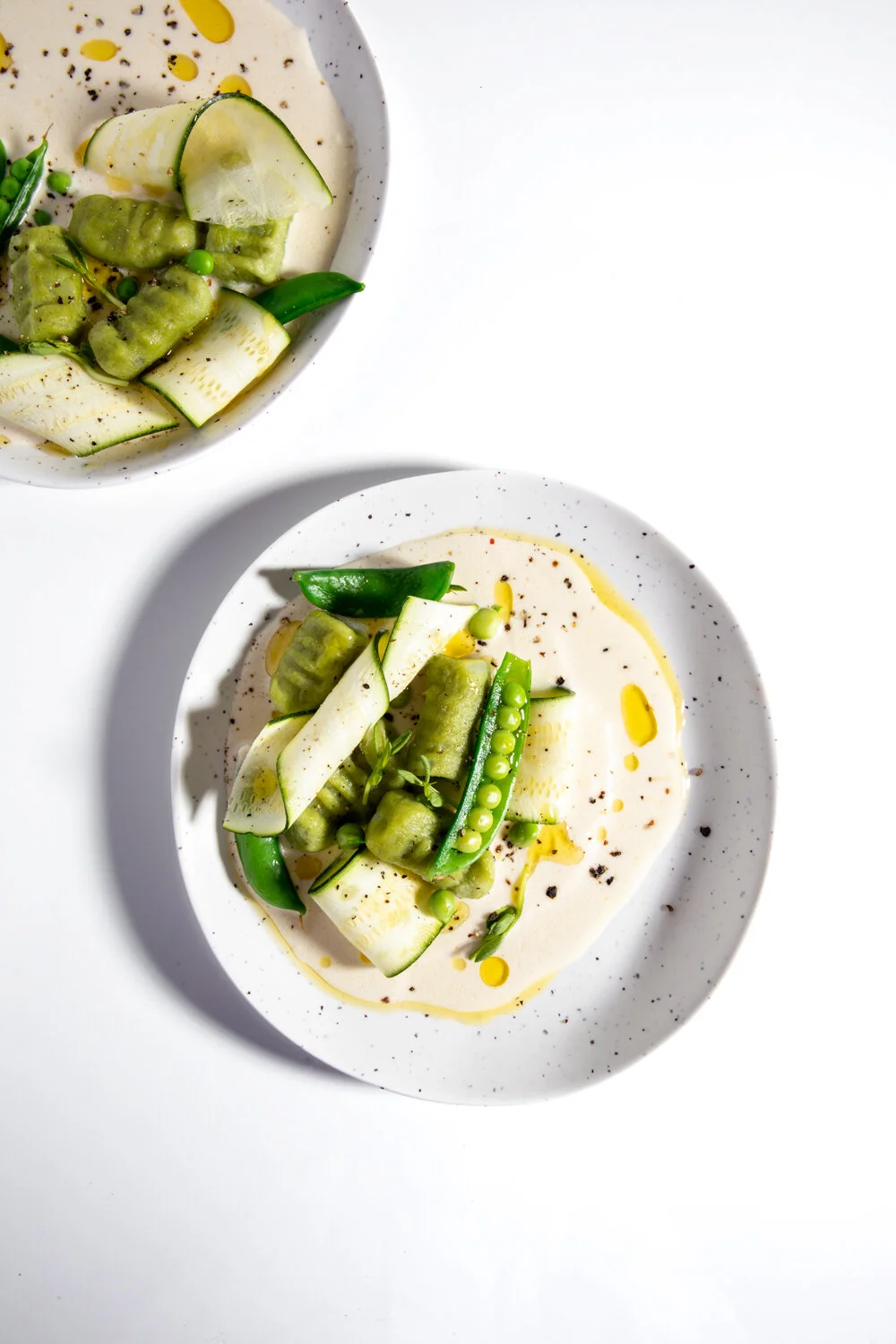 Garden Pea Gnocchi with Lemon Goat Cheese Sauce