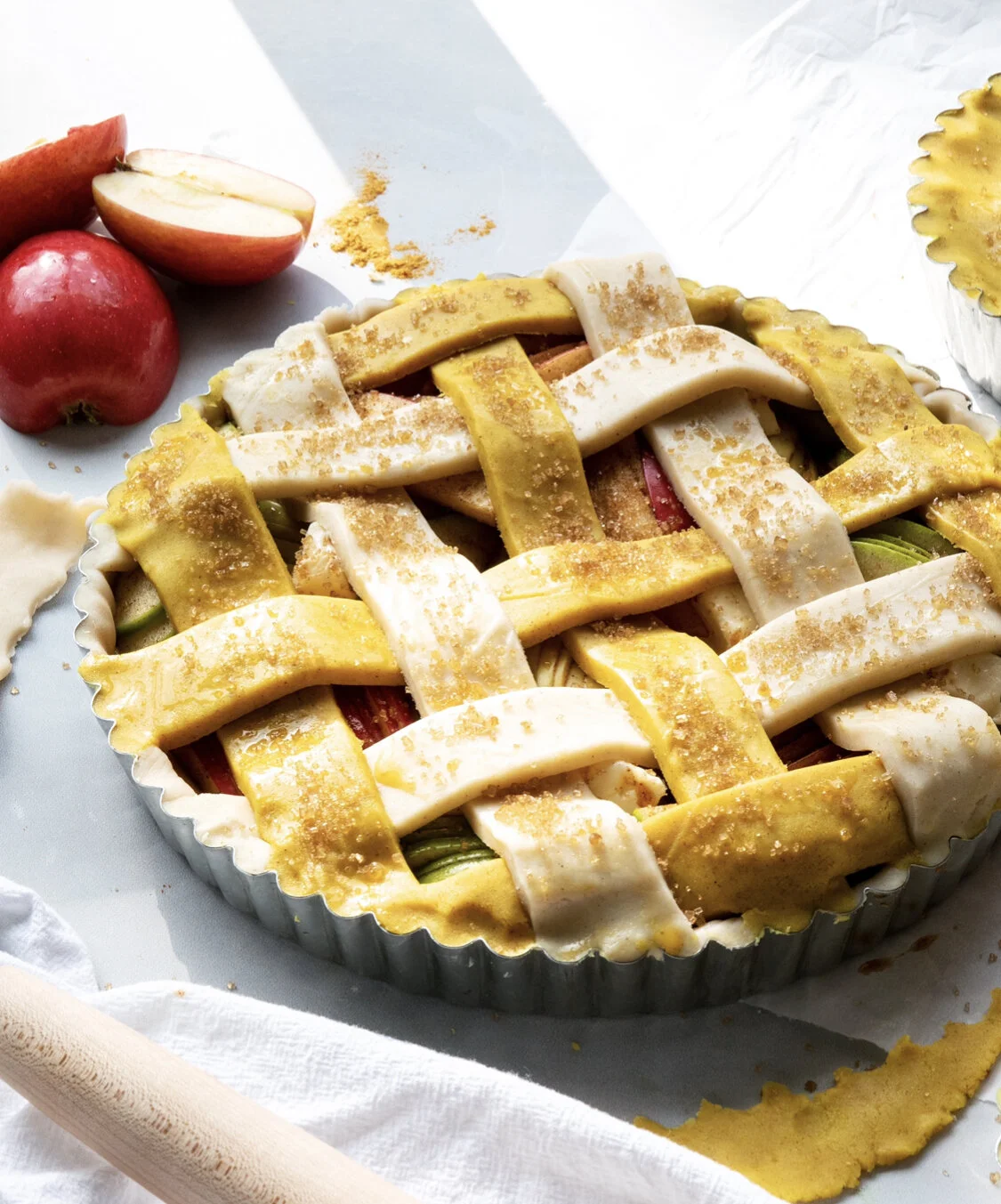 Gluten-Free Golden Apple Turmeric Tart