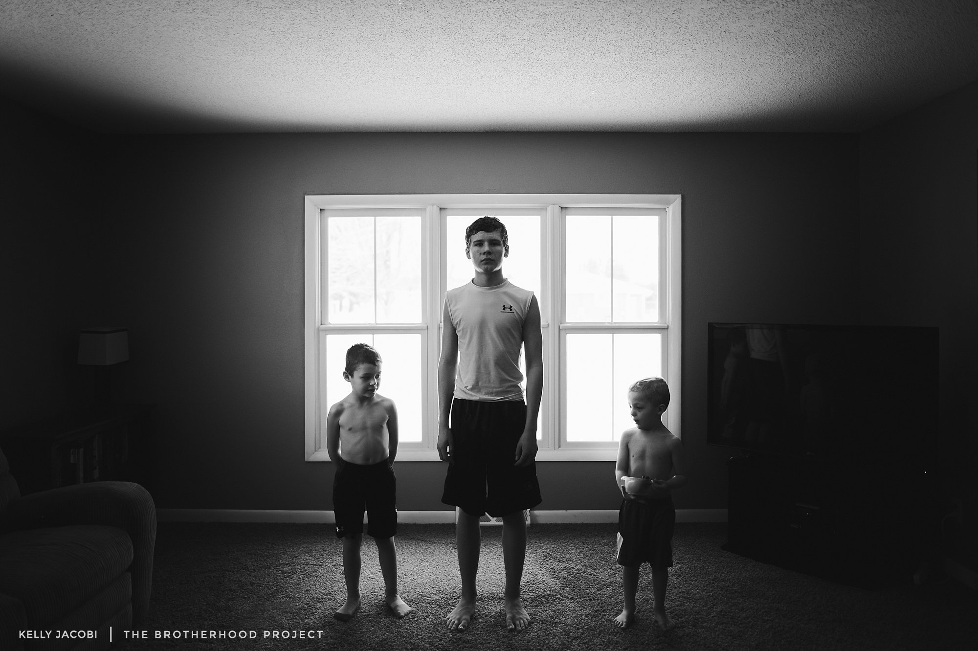 It’s not often I ask for the shot. But sometimes I know that is the only way I’ll get all three of you in one frame. I know that in time the age difference will not matter. But right now it shows. You are charging into your teenage years. Friends, school, and sports take up your time. You are trying to carve your way in this world. Your brothers are still carefree and wild. They live in superhero costumes and play from dusk till dawn. Sometimes you will play hide and go seek with them or help them build in Minecraft. I know it’s not easy, 7 years difference feels like a lifetime apart. But I promise you that gap gets smaller and smaller with each passing year. The three of you will find a common ground outside of rough housing and wrestling that bonds you together now. I see the bond even if you can’t always see it clearly. 