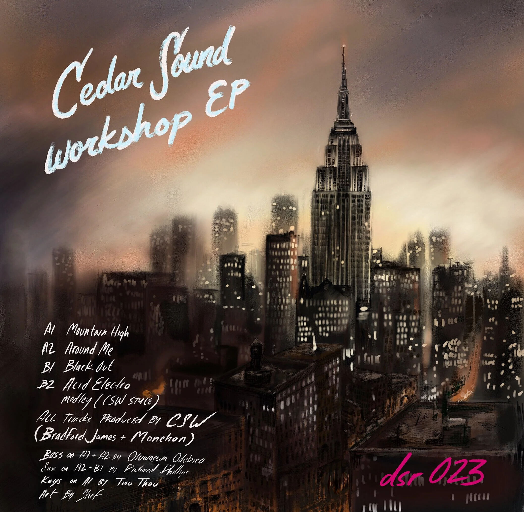 Cedar Sound Workshop back jacket illustration