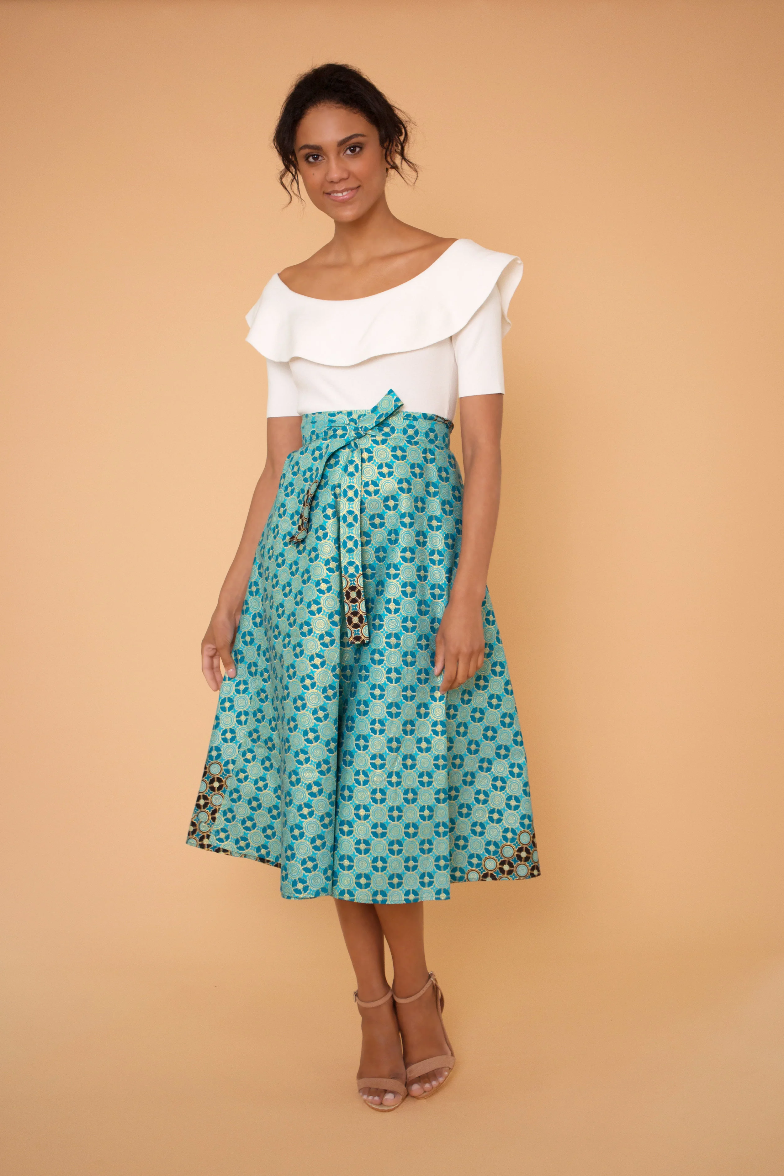 Turquoise Medallion Wrap Skirt