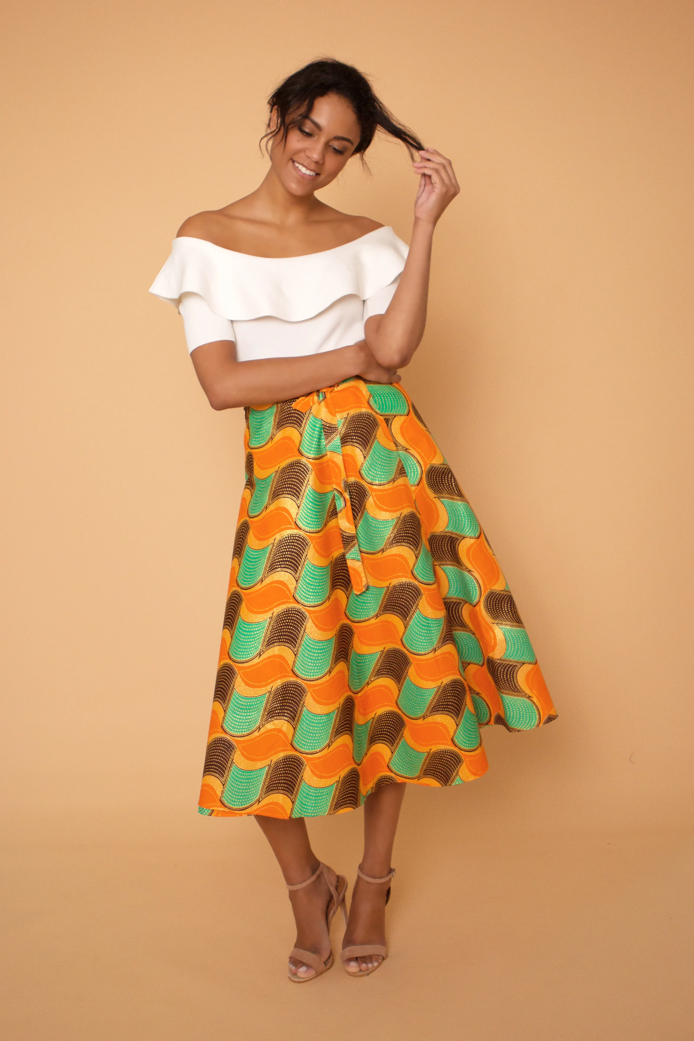 Retro Meadow Wrap Skirt