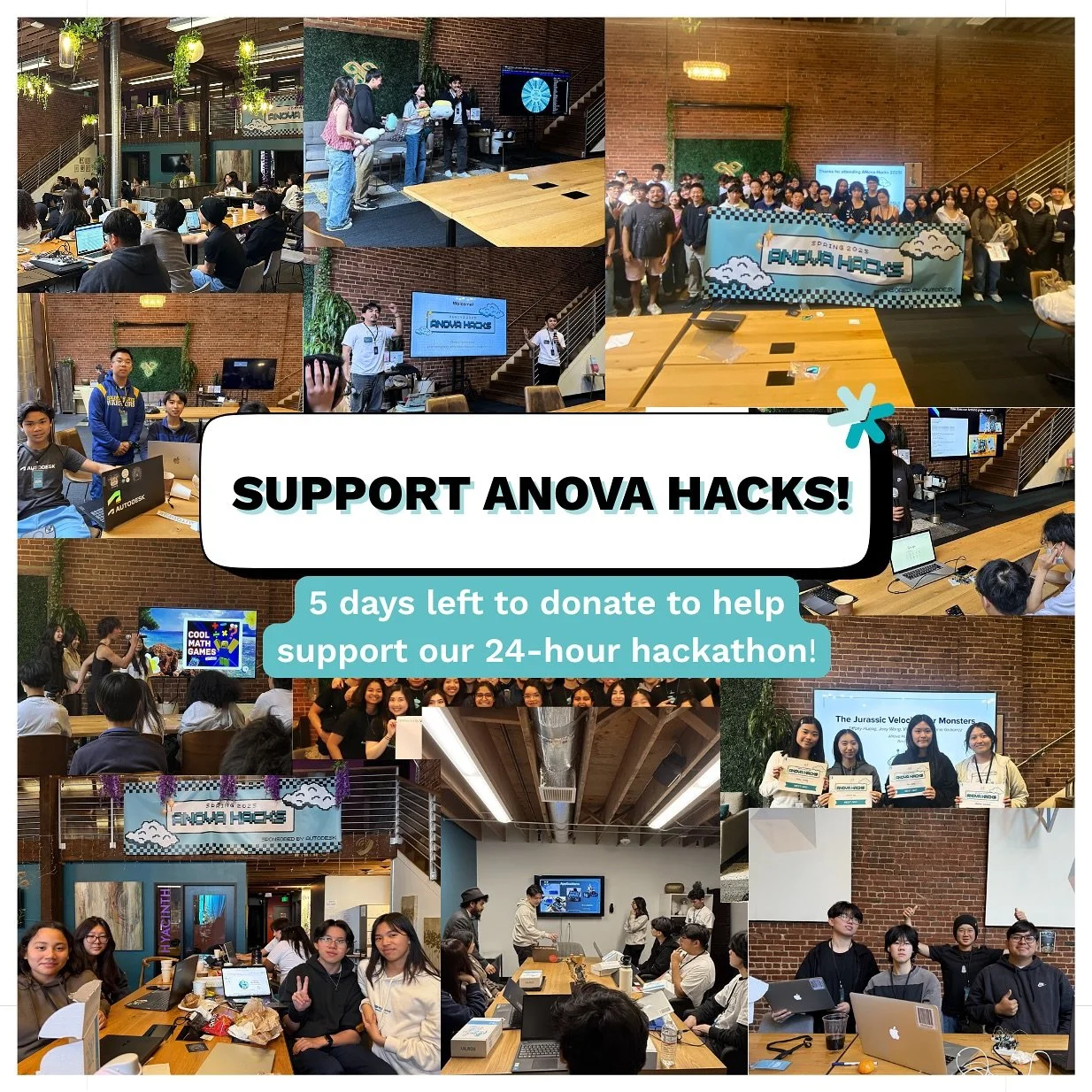 Thank you to everyone who has donated so far! We have 5 days left to donate: our deadline is this Friday (October 31st), and the link to donate can be found in our bio.

Please help us ensure the students at our hackathon can receive the support and 