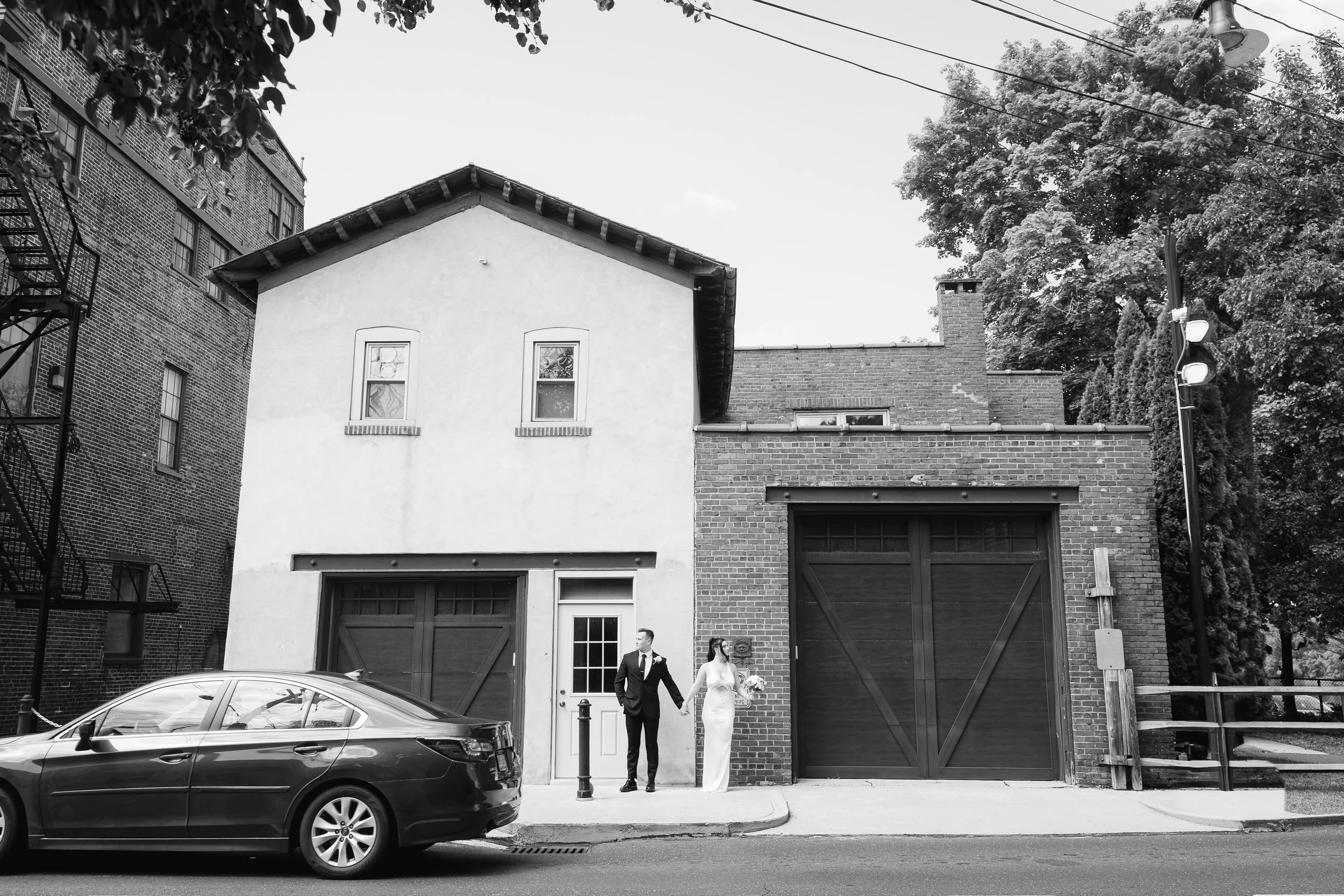 Romantic elopement portraits of Casey and Dan in New Hope Pennsylvania