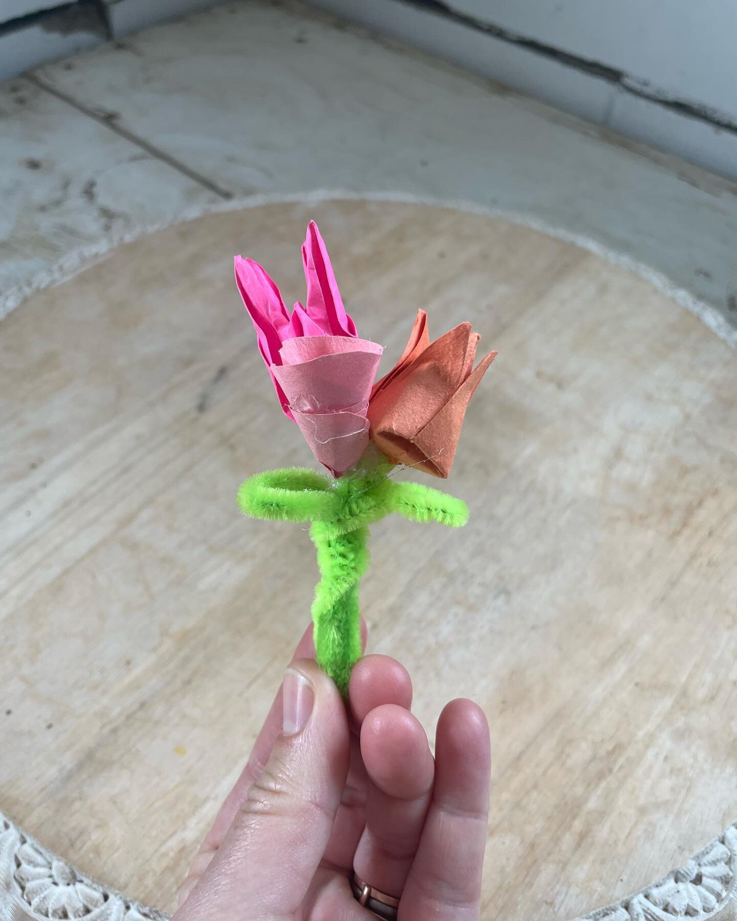 When your mom is busy putting together flowers for everyone else&rsquo;s mom you make an origami bouquet&hellip;. #mysweetboy #mothersday #origami #origamiflowers