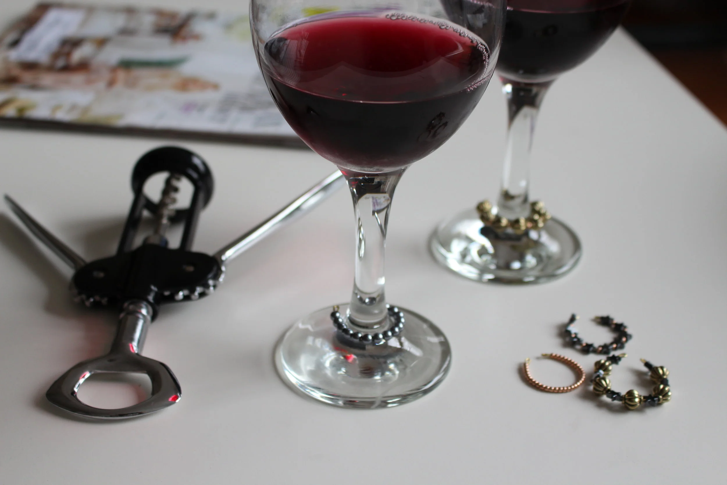 DIY Beaded Wine Glass Charms