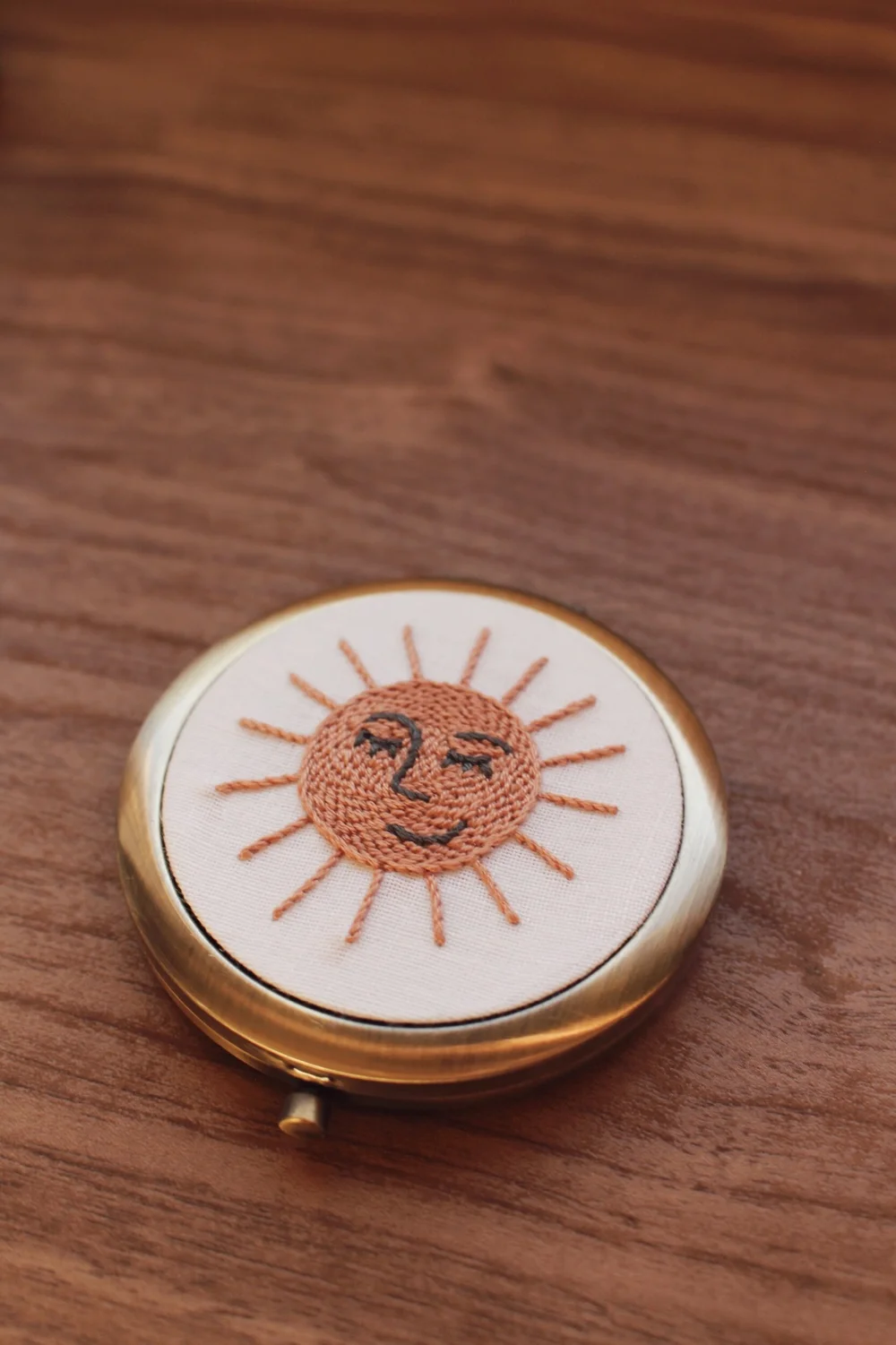 Embroidered Compact Mirror — Entertain the Idea