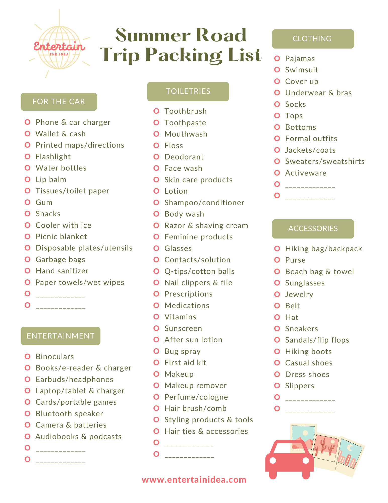 Road Trip Packing List: 41 Road Trip Essentials