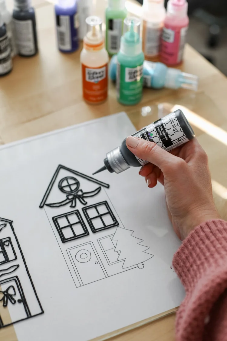 Make Your Own Christmas Village Window Clings — Entertain the Idea