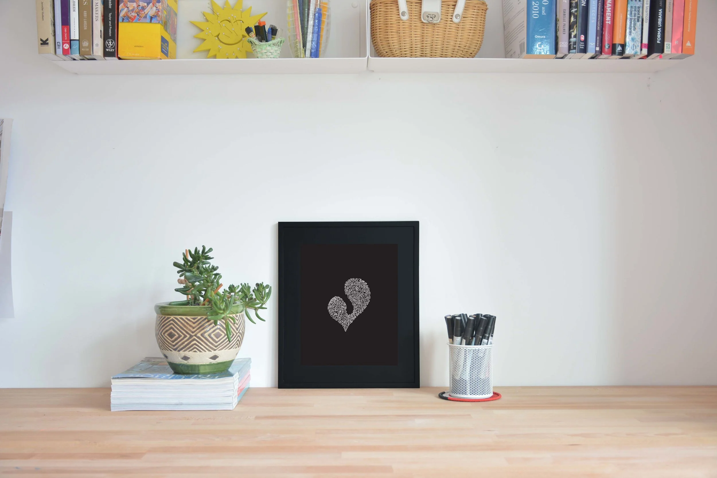 Mini Heart on Black Background