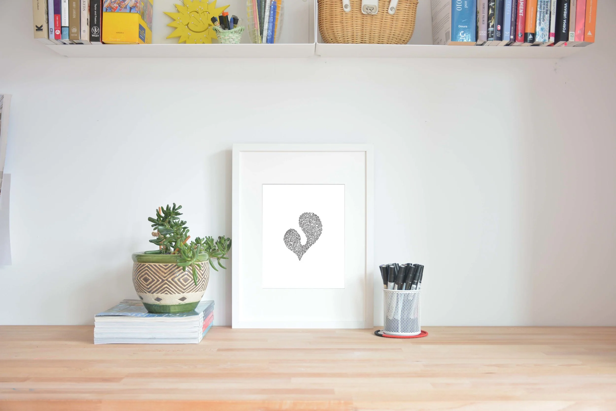 Mini Heart on White Background