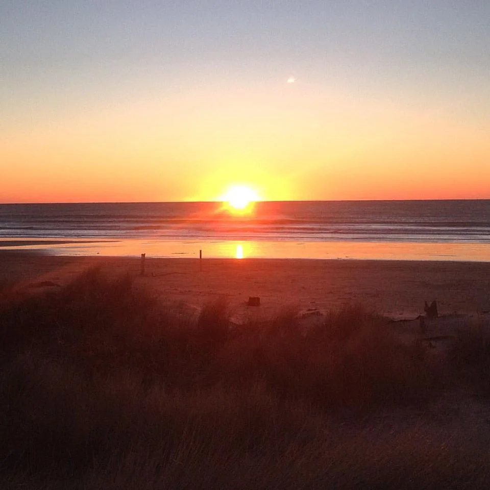 Manzanita Beach at sunset is magical- even if I did just run and catch it after making a bank deposit! 