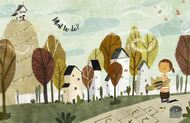 Illustration from picture book "Kate, Who Tamed The Wind."
