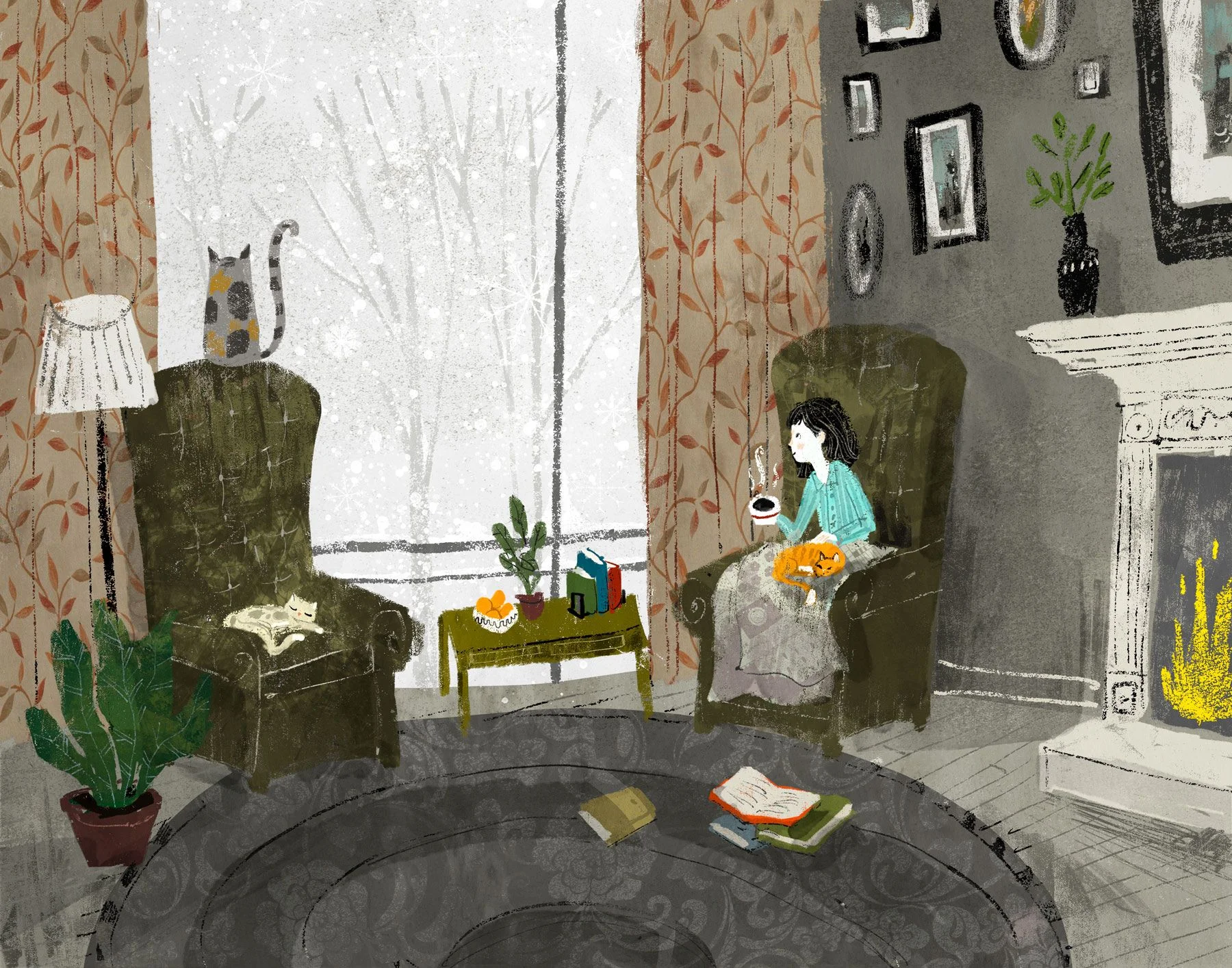 Snow day. Art by Lee White.