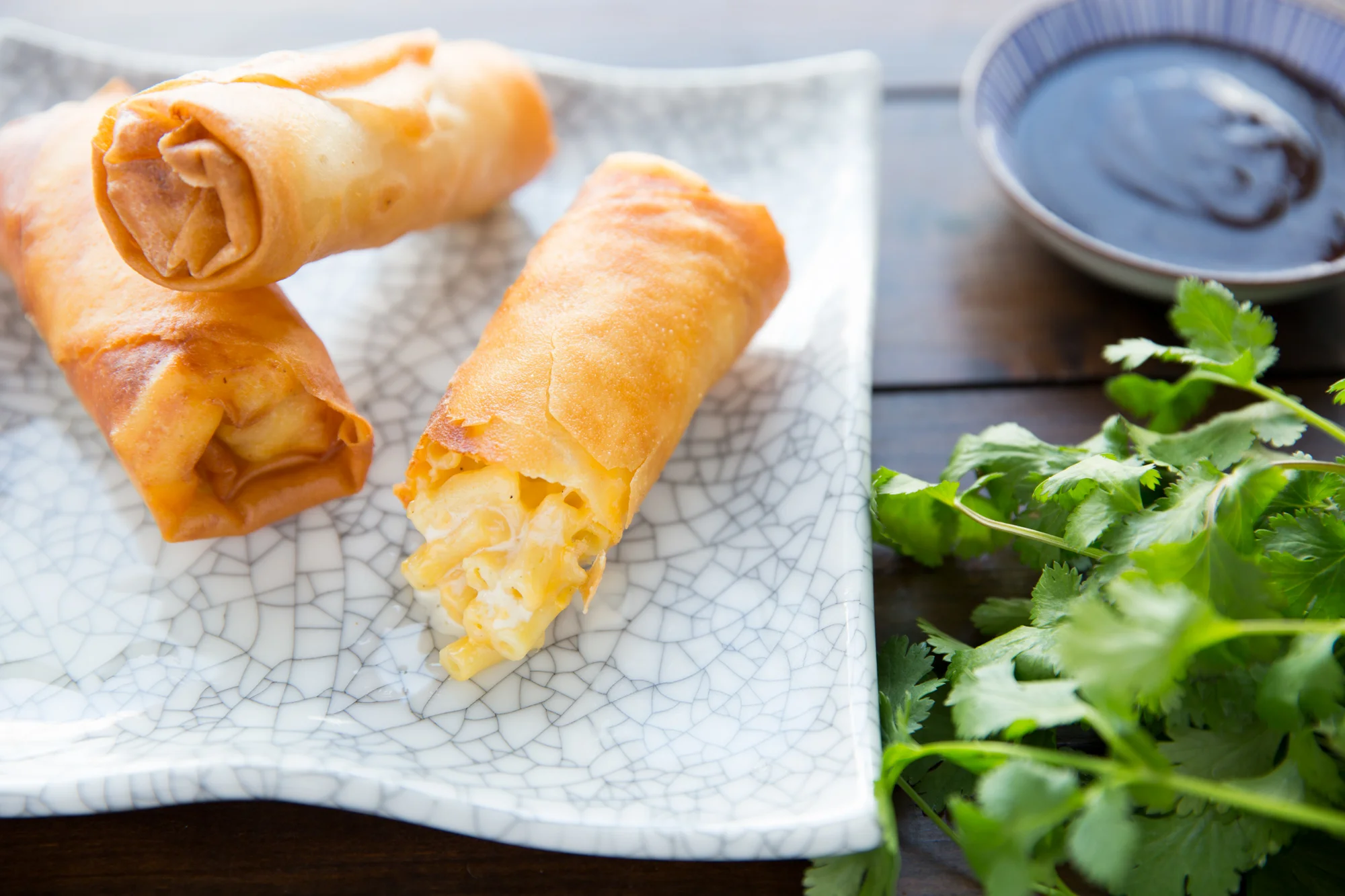 Mac and cheese spring rolls. For News.com.au, August 2016.