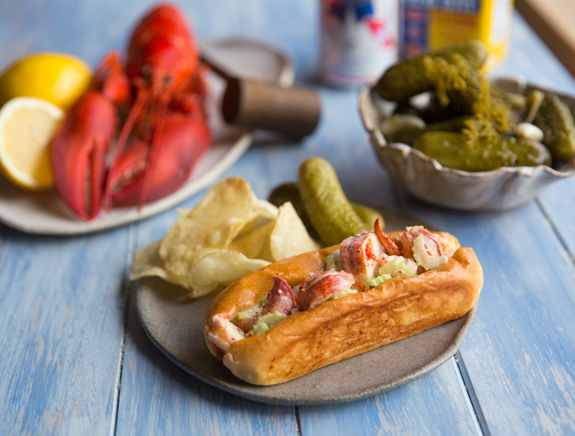 New England-style lobster roll.