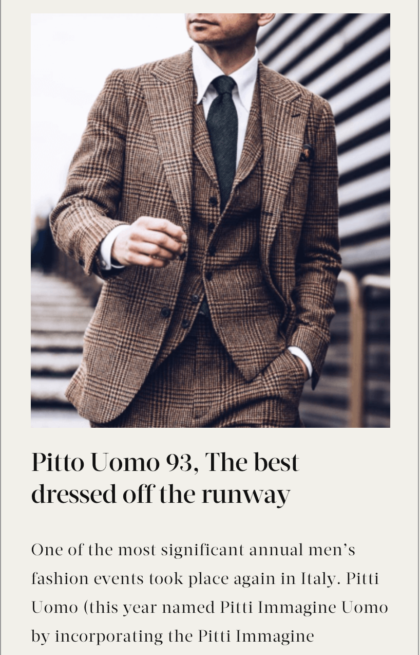  Pitti Uomo 93. The Best Dressed Off the Runway   Read the article  