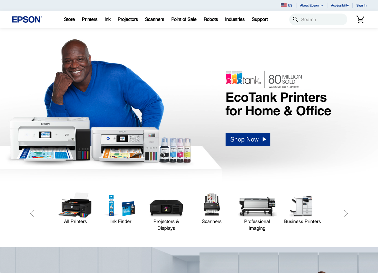 Epson.com Navigation Redesign