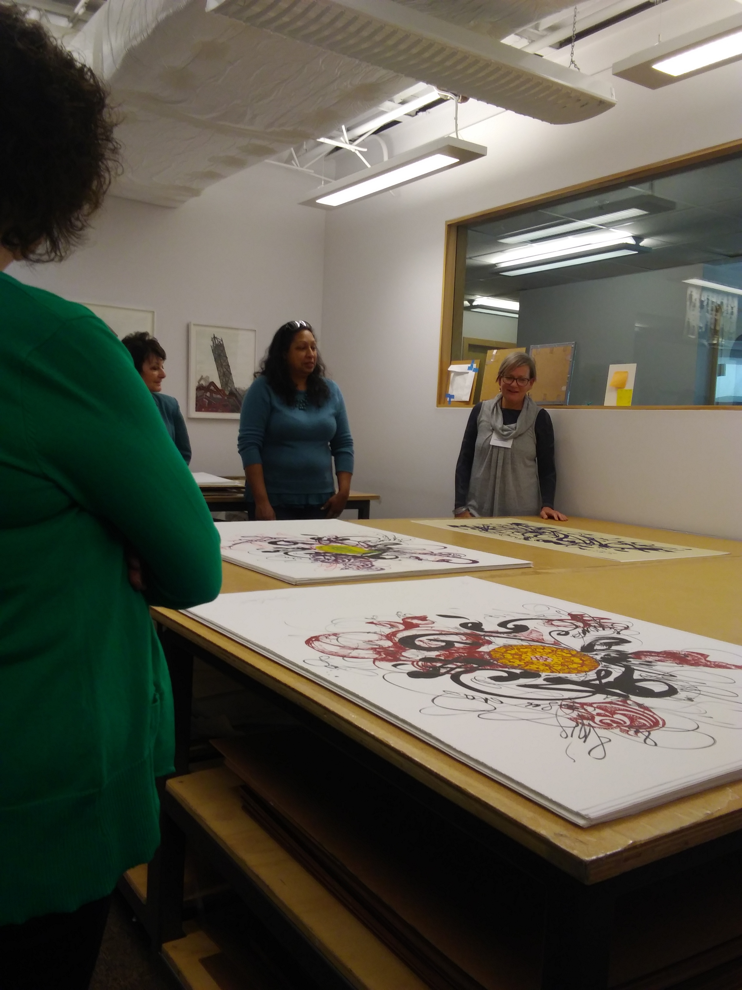 Diana Gaston, Director, Tamarind Institute and Shinique Smith, Visiting Artist