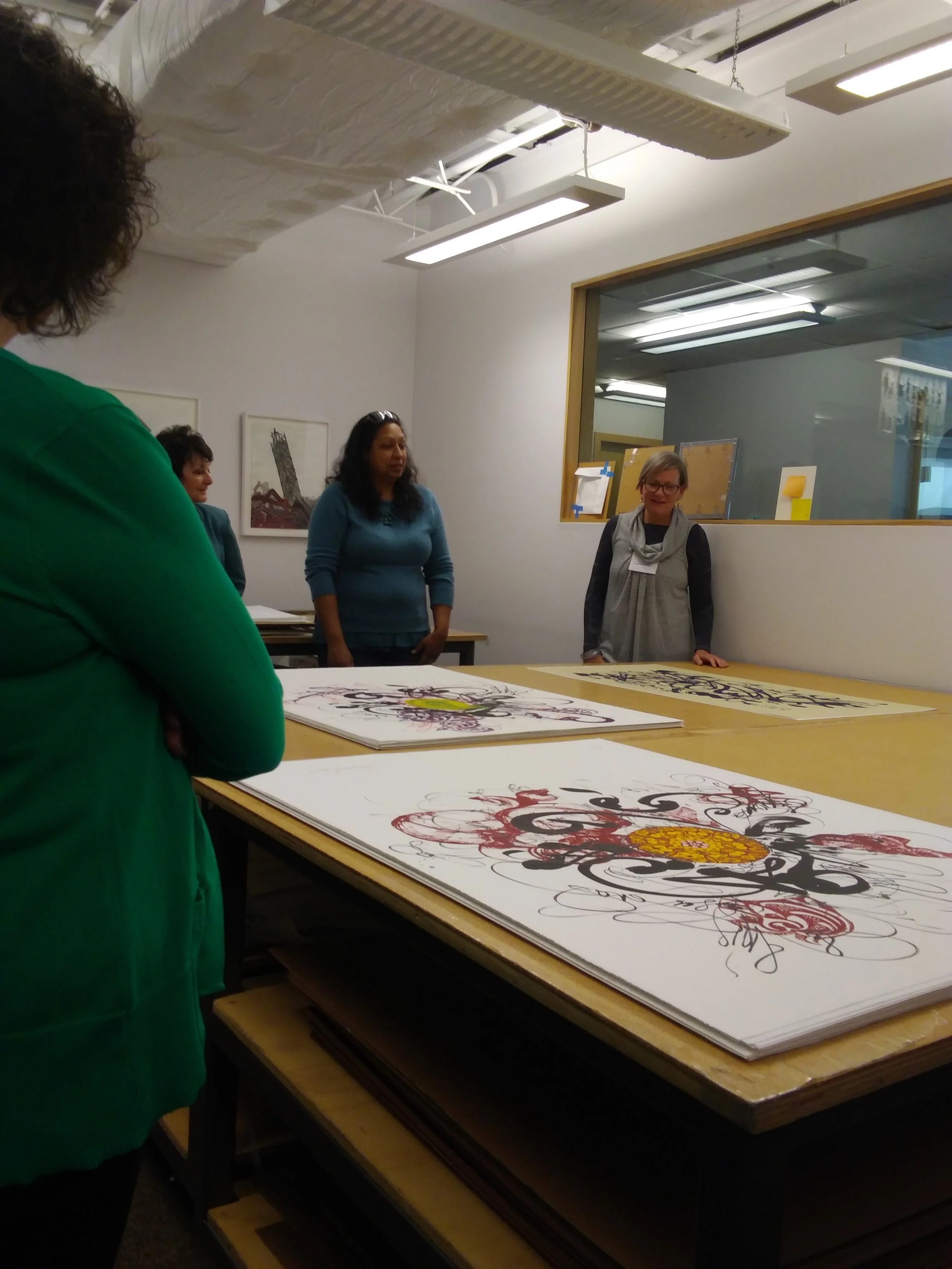 Diana Gaston, Director, Tamarind Institute and Shinique Smith, Visiting Artist