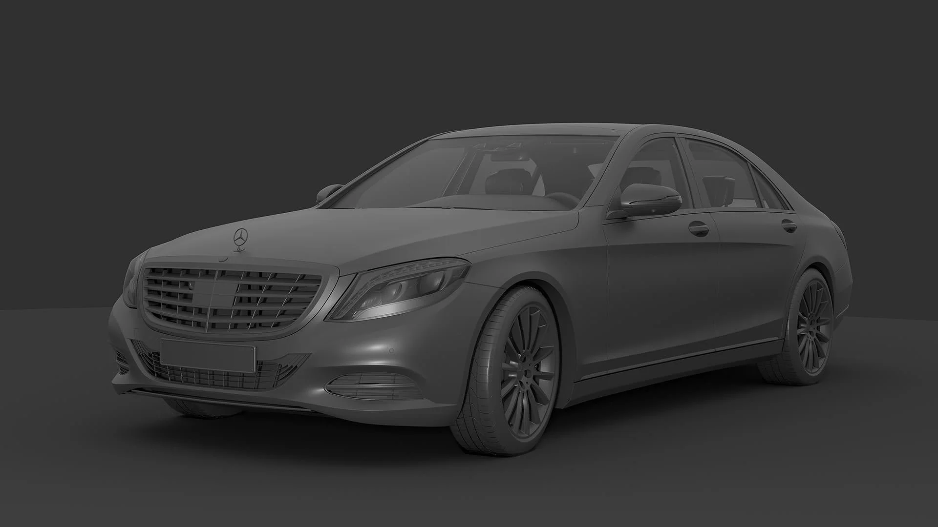 Mercedes S-Class Clay Render