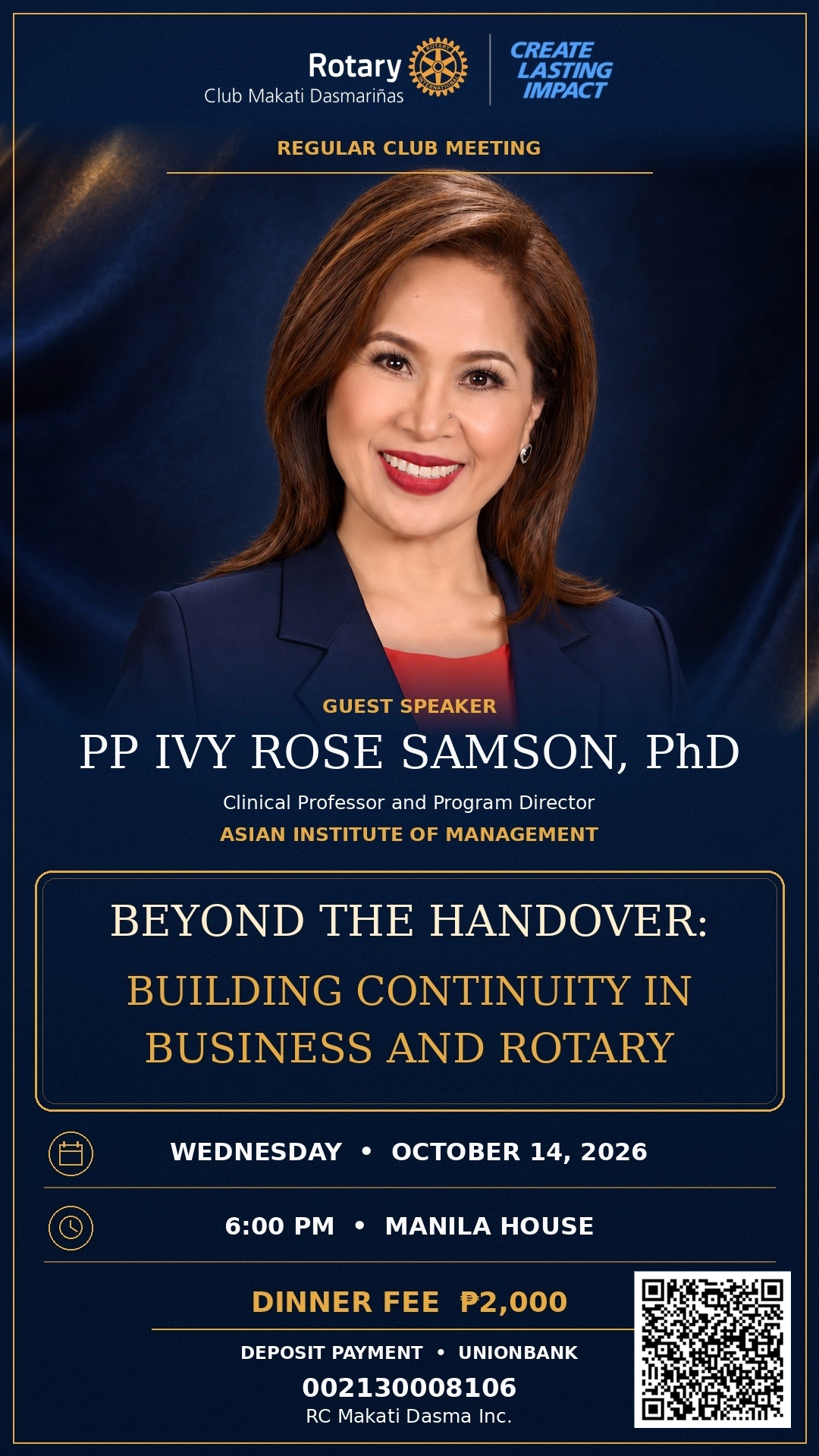 Beyond the Handover:  Building Continuity in Business and Rotary