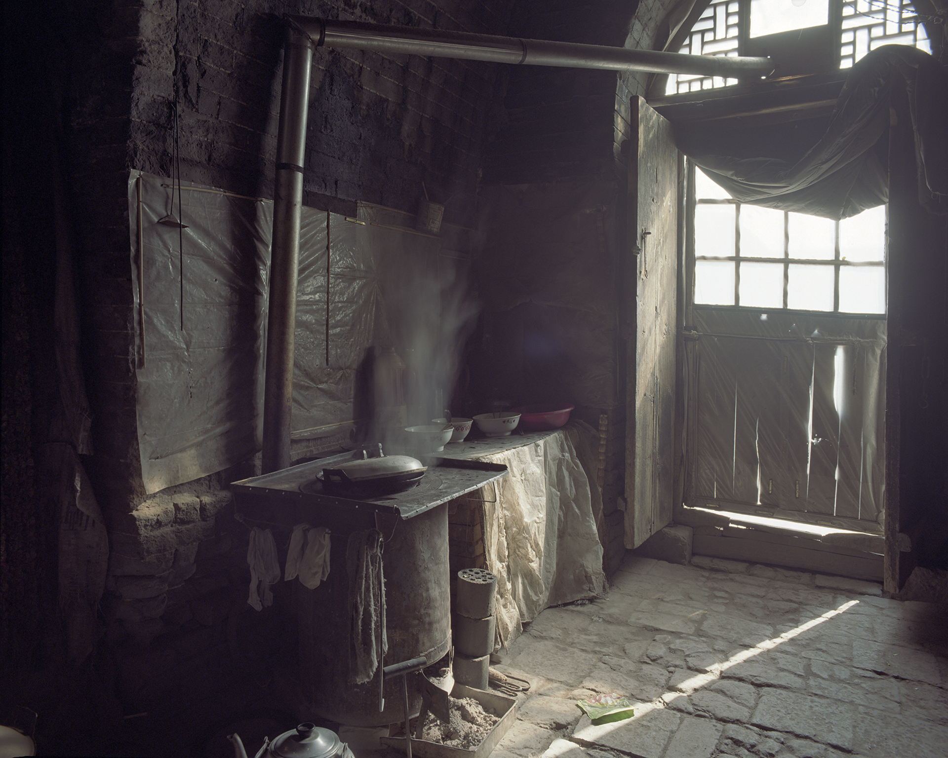 Kitchen in the entrance in a very old house.