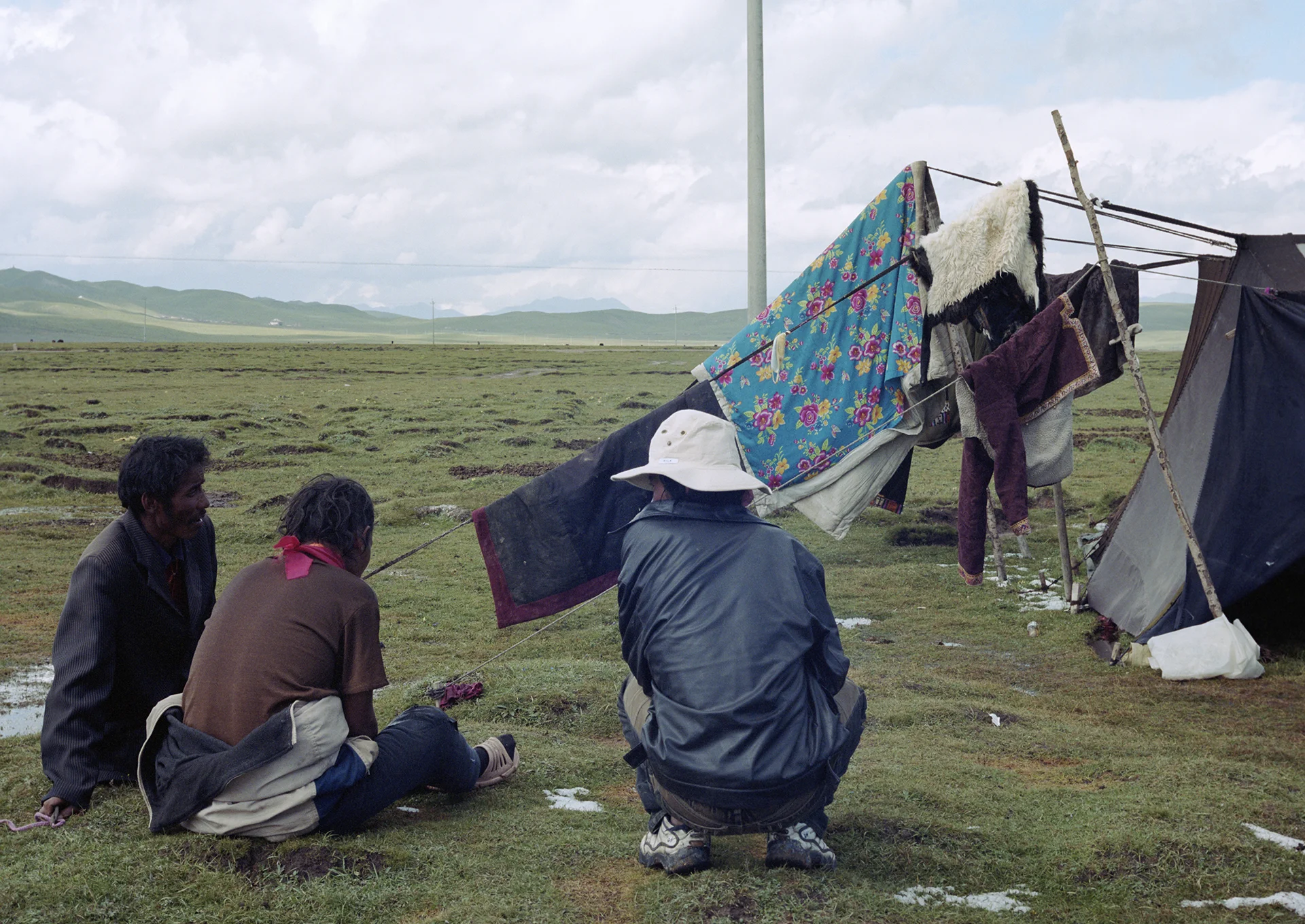 2007 Qinghai - midsummer on the grasslands. Small souvenirs of the hailstorm left.