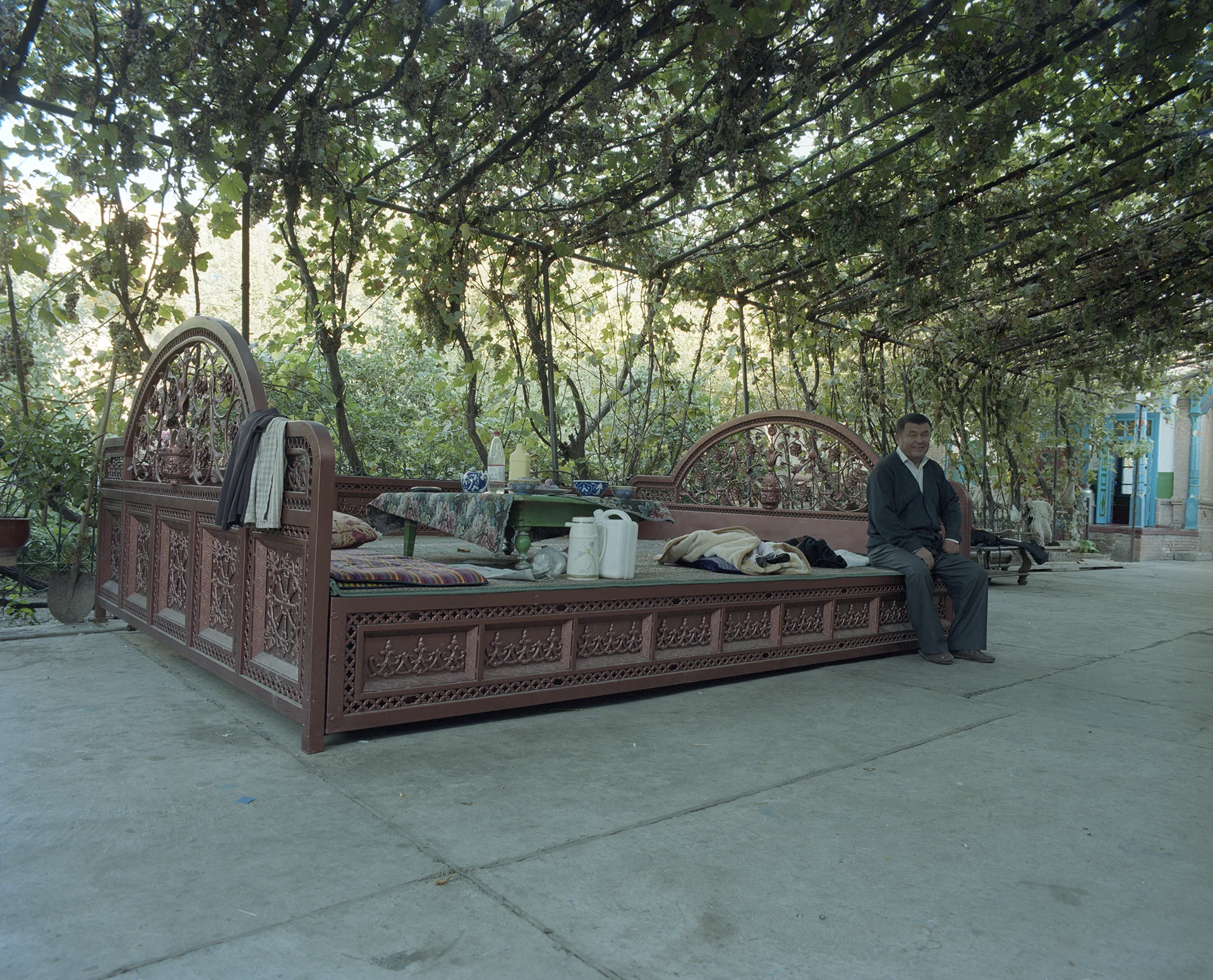 2007 Xinjiang - central patio in a large family house in the center of Yining.