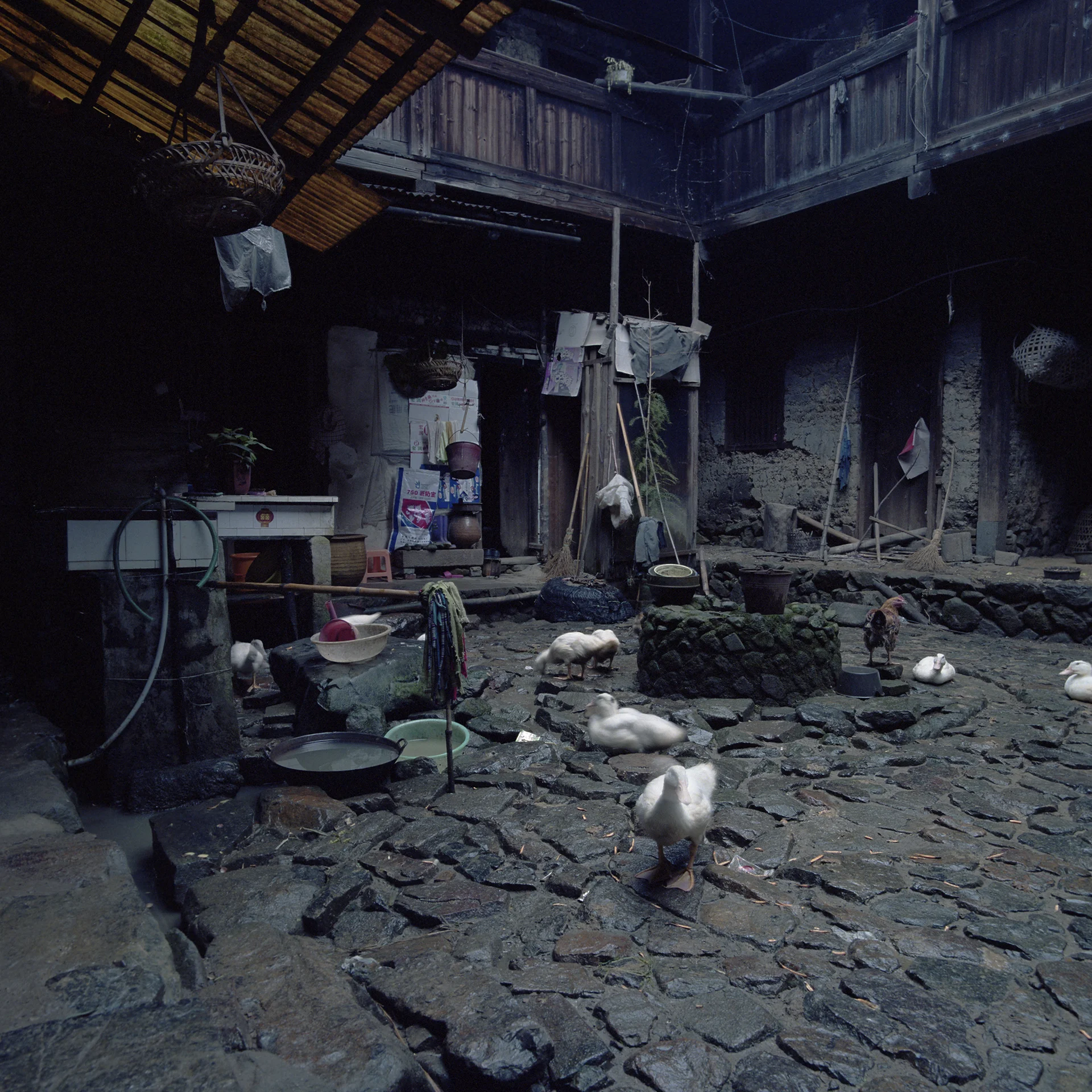 2009 Fujian - outside kitchen in a Hakka courtyard.