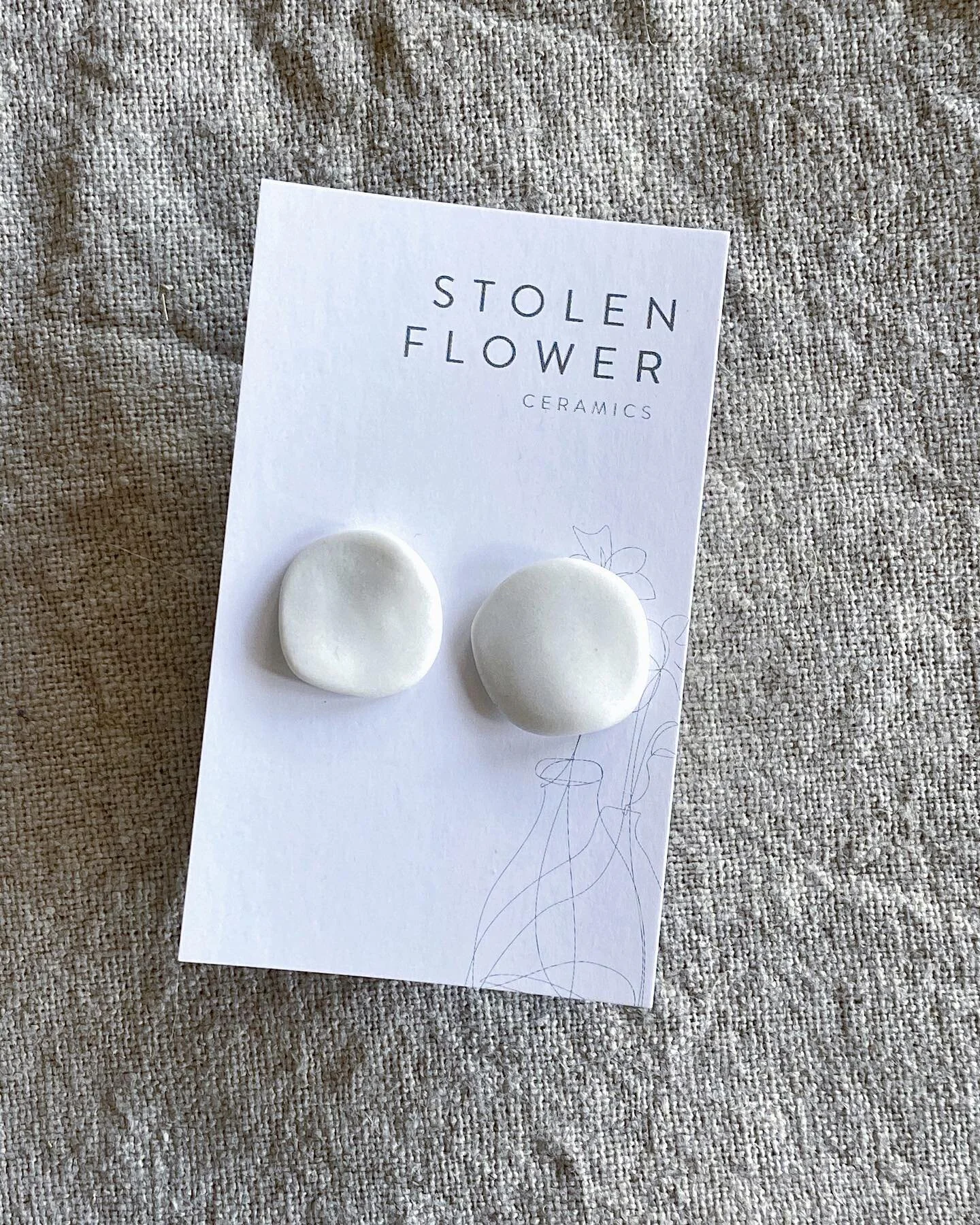 For my minimalist folk . 
&lsquo;Blanca&rsquo; studs in unglazed porcelain.
.
.
.
.
.
.
.
#minimaljewellery #porcelainjewellery #australianmadejewellery #gippslandmakers #whitejewelry #australianmakers #gippslandgifts #melbourneceramics