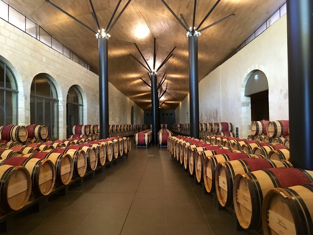 Wine cellar at Château Kirwan