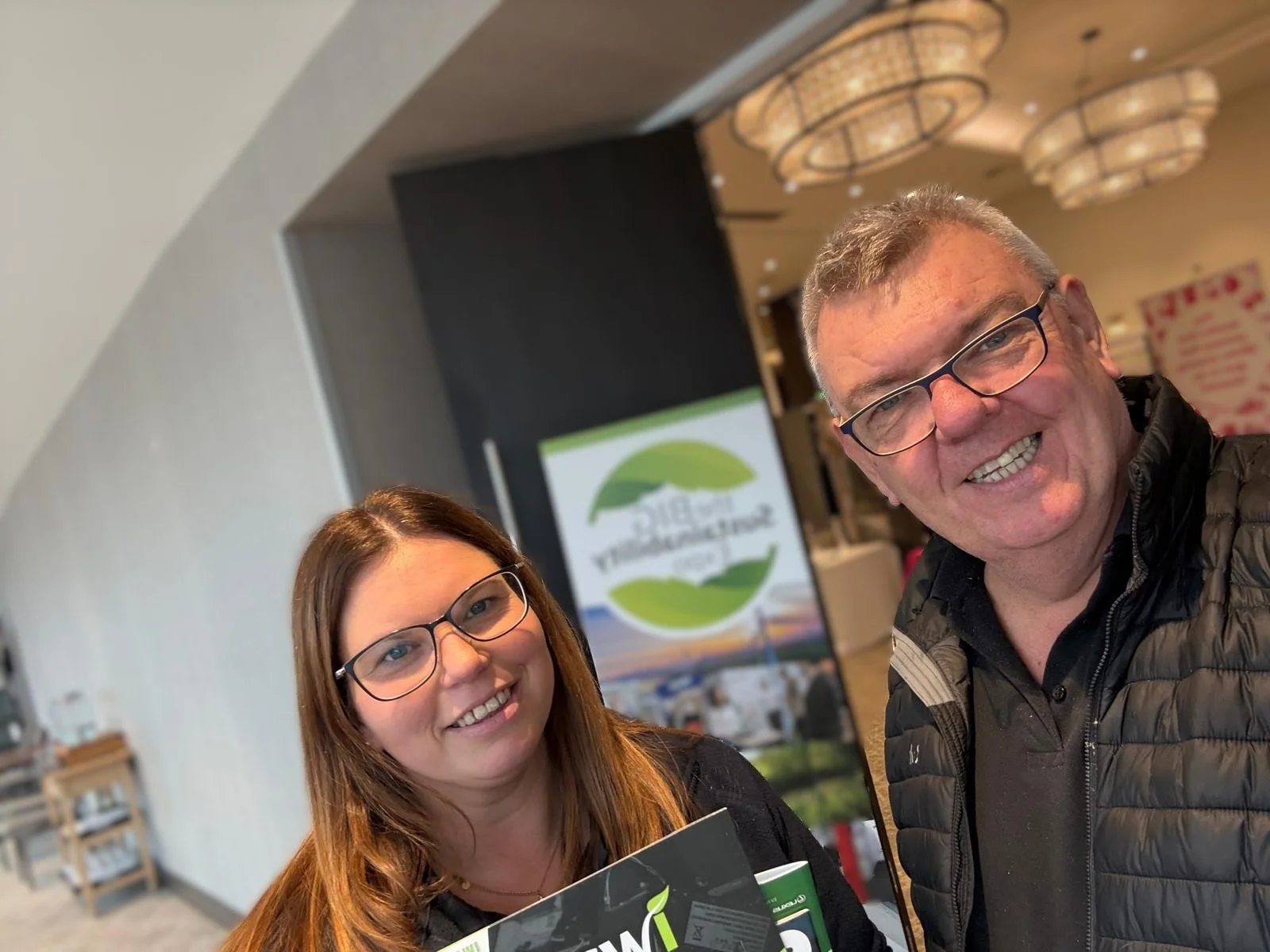 UK Docks director Charlie Barley and project co-ordinator Sheryl Richards attending Southern Sustainability's Expo in Southampton, October 2026