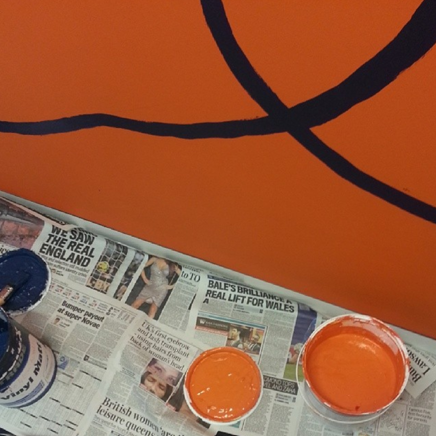 Orange paint.