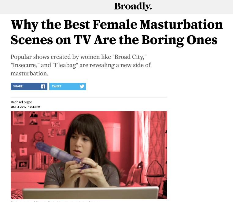 Feature on female masturbation on TV