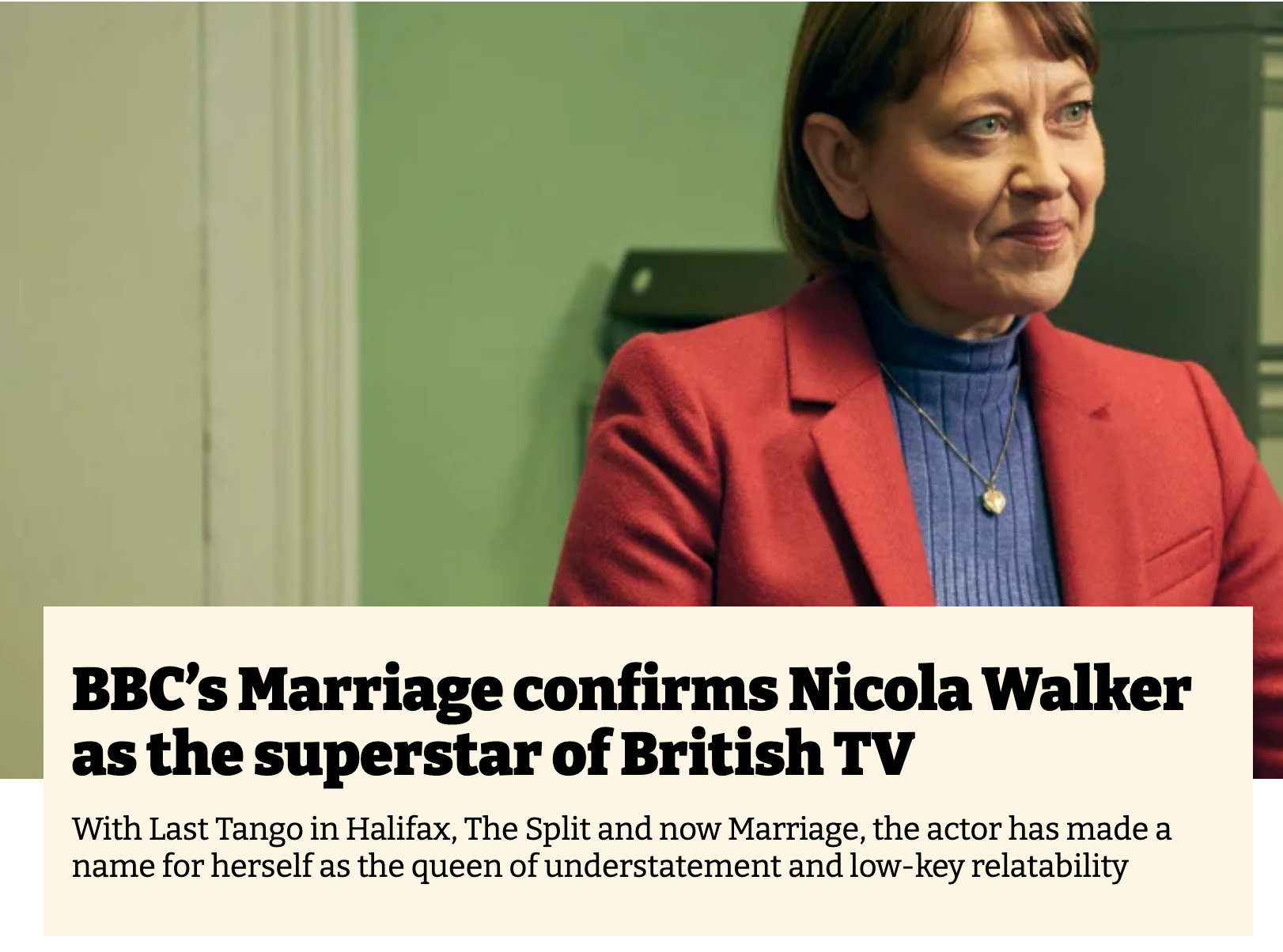 The i Paper - Nicola Walker in Marriage