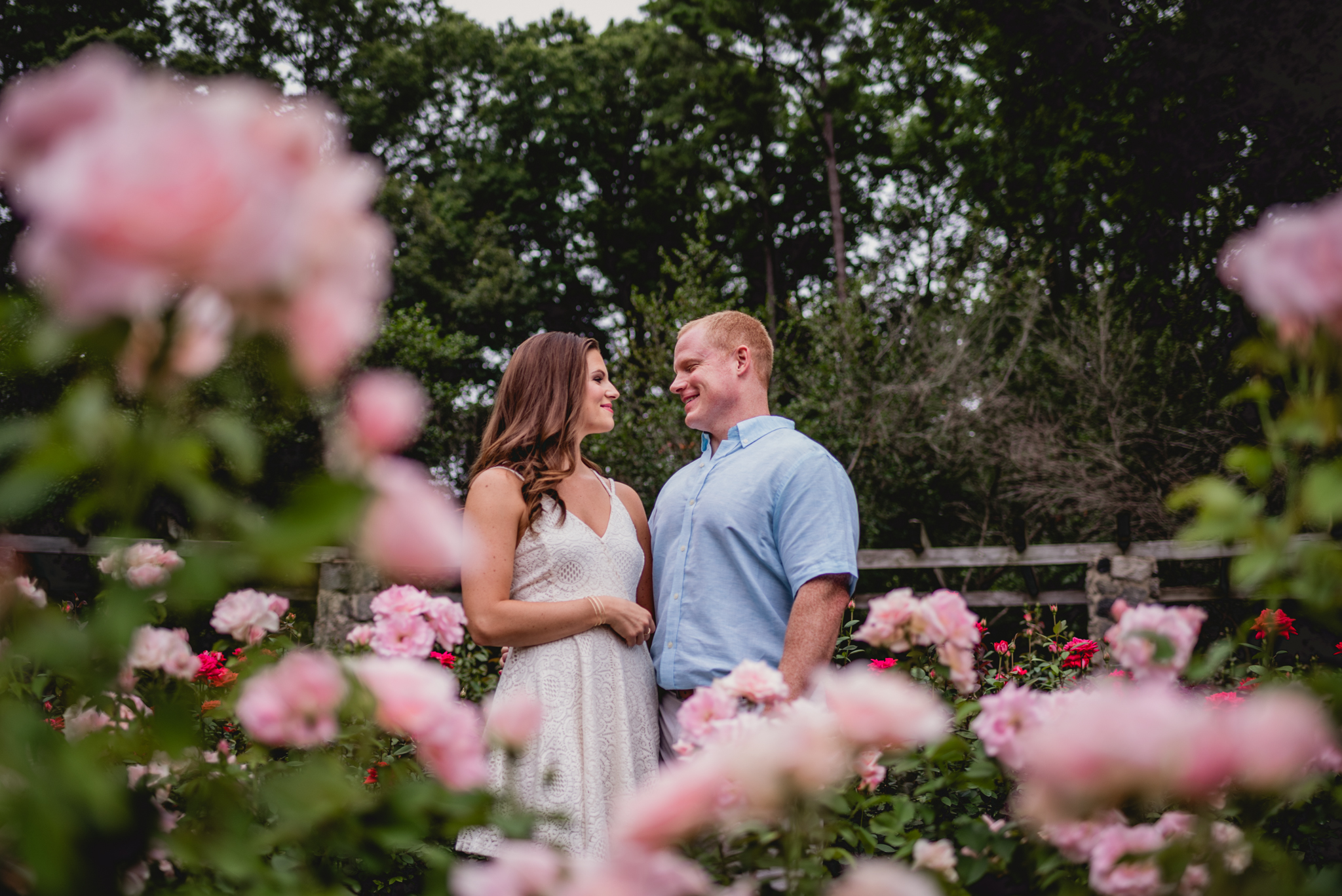Sarah And Chad S Raleigh Rose Garden Session Raleigh Engagement