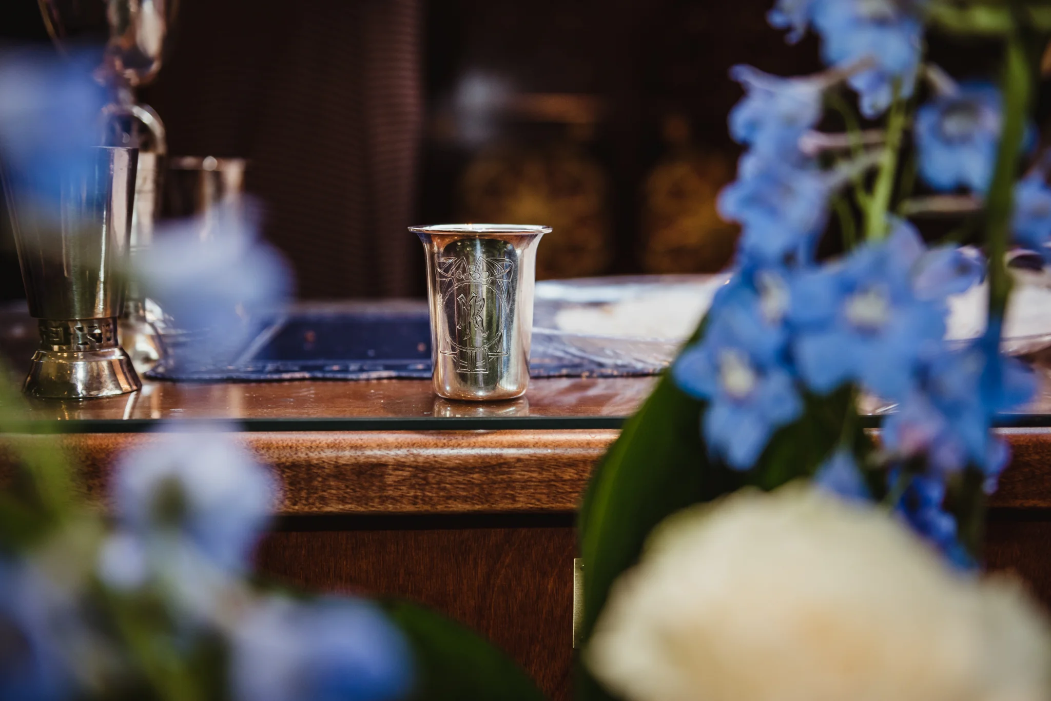 Noah's kiddush cup he used during his bar mitzvah celebration was also used by his great-grandfather.