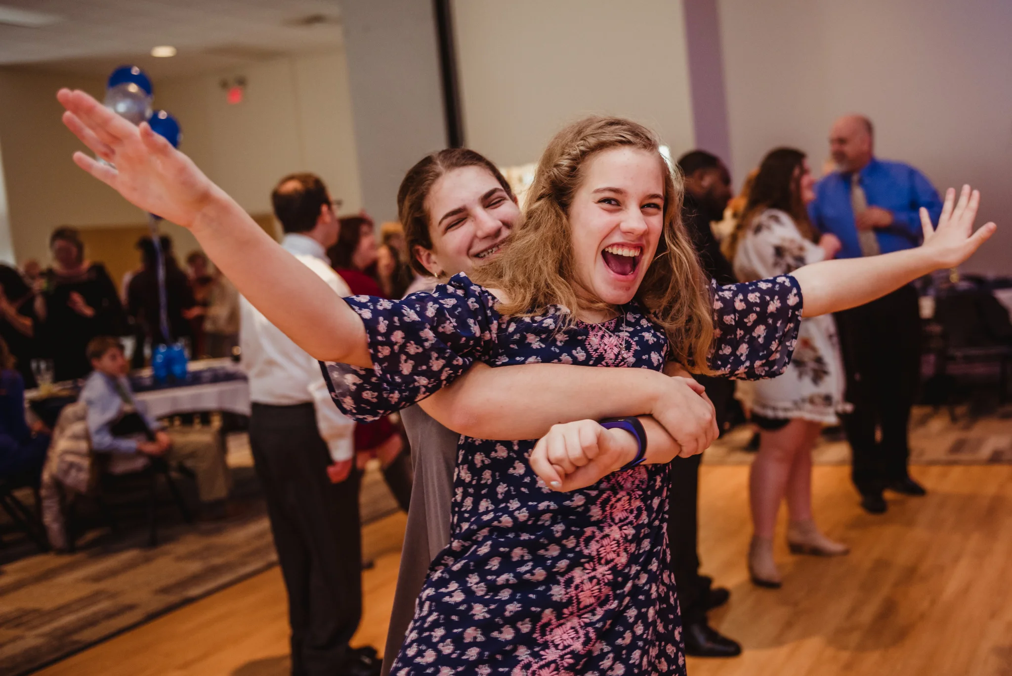 Kids are having a great time during the bar mitzvah reception at Temple Beth Or in Raleigh.