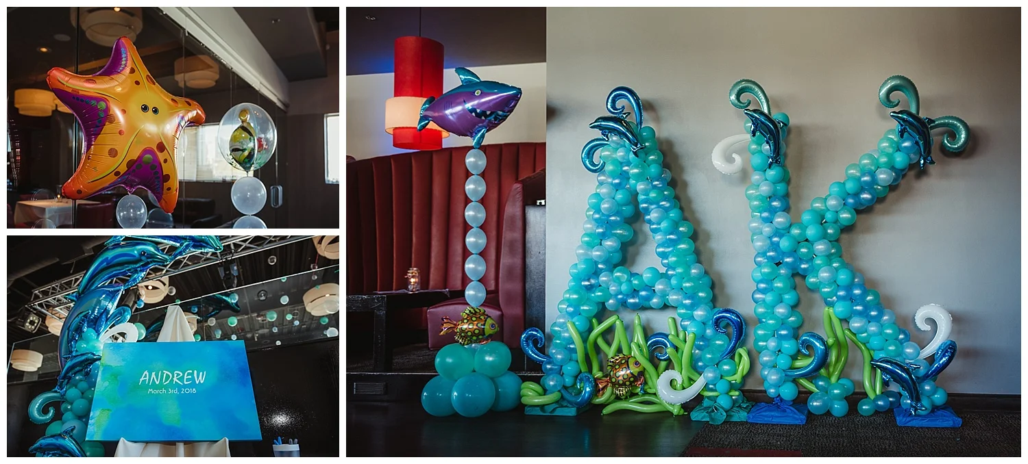 Amazing Balloons decorated the entire space at Solas in an "Under the Sea" theme for Andrew's mitzvah celebration in Raleigh, NC.