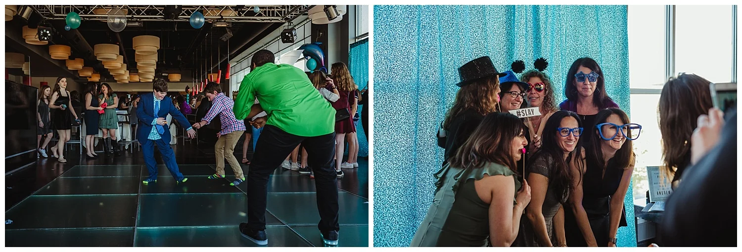 People enjoyed dancing and the photo booth by ZimZoom during the mitzvah celebration at Solas nightclub in downtown Raleigh, NC. 