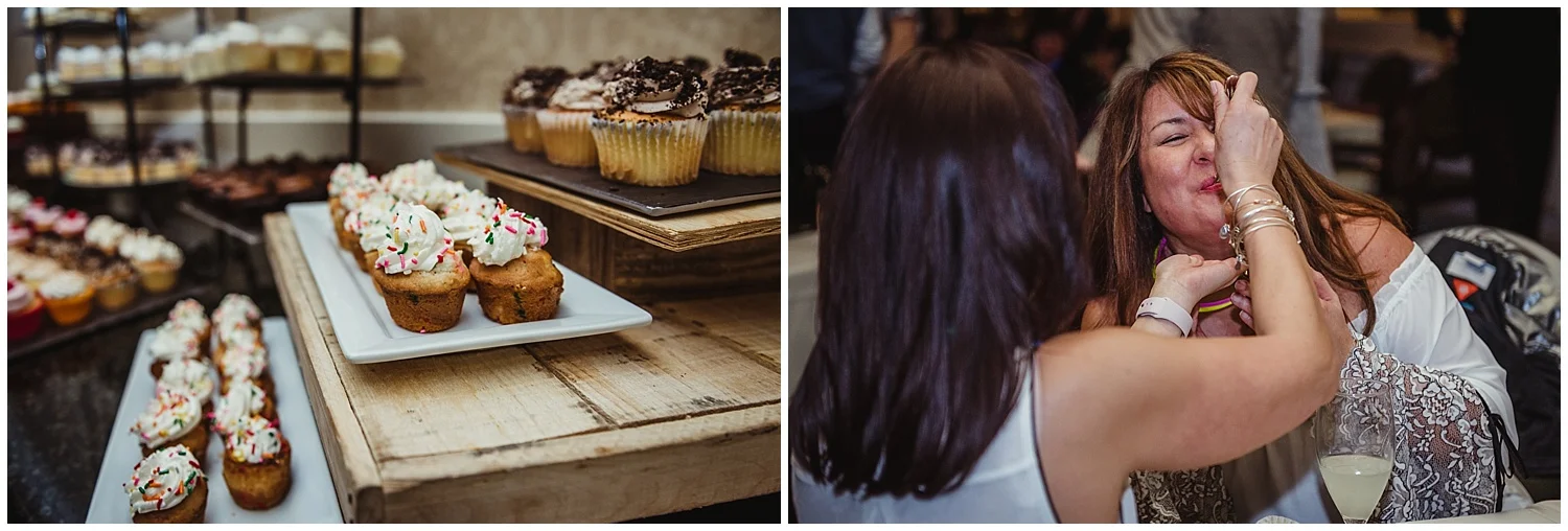 There were so many different types of cupcakes for Campbell's Mitzvah reception party at The Brier Creek Country Club in Raleigh NC.