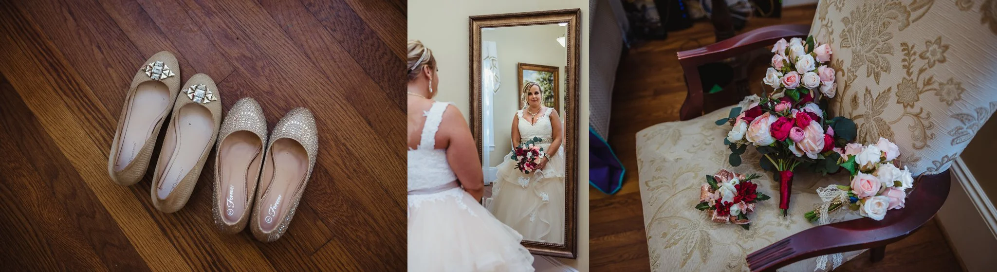 The bride getting ready and her bridal details at her intimate wedding in Raleigh, photos by Rose Trail Images.