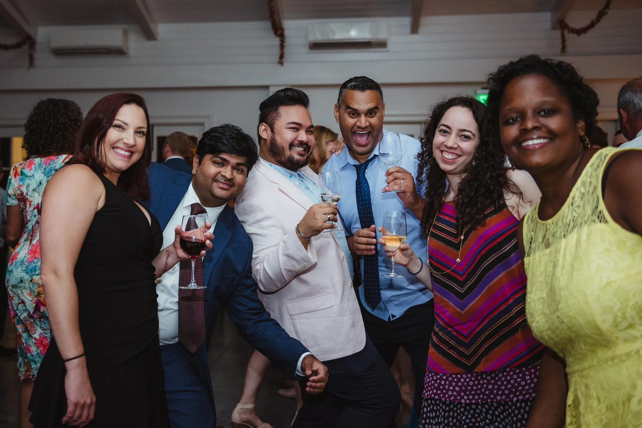 Guests enjoyed themselves during the wedding reception at the Merrimon Wynne in Raleigh, photos by Rose Trail Images.