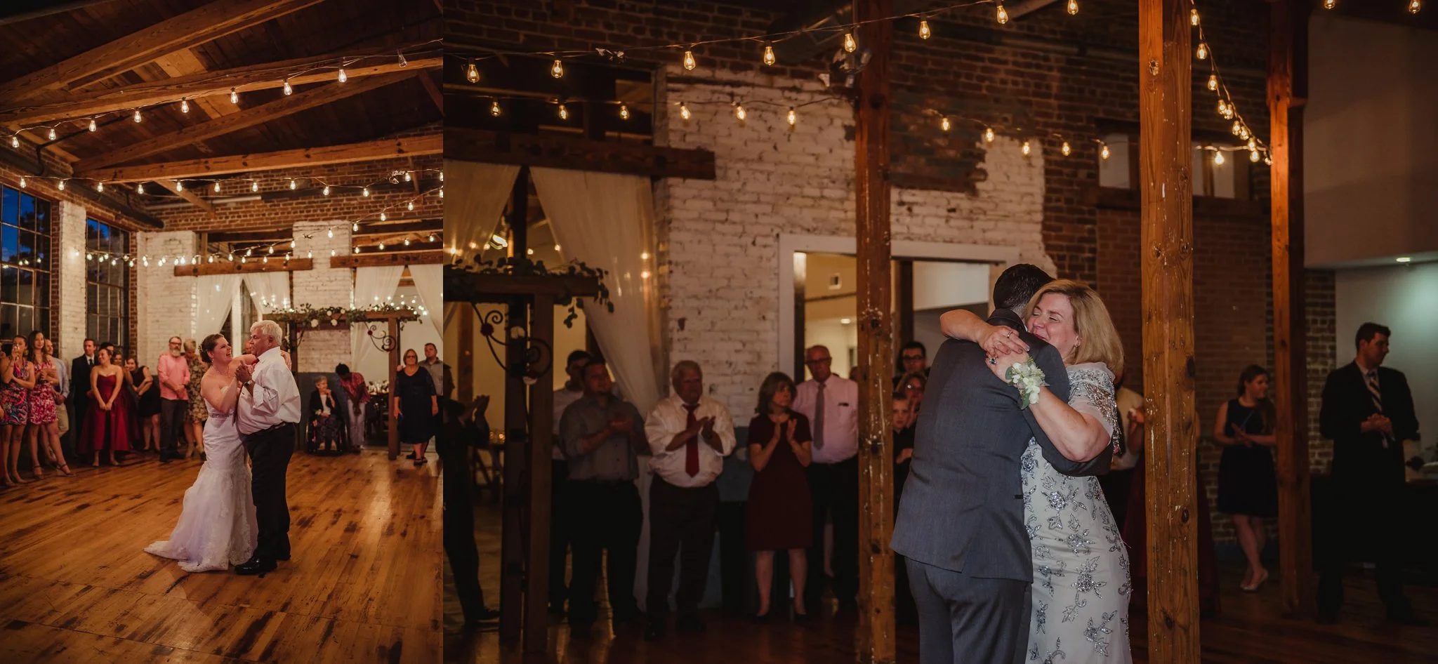 The bride and groom danced with their parents at their wedding reception in Raleigh, North Carolina, pictures by Rose Trail Images.