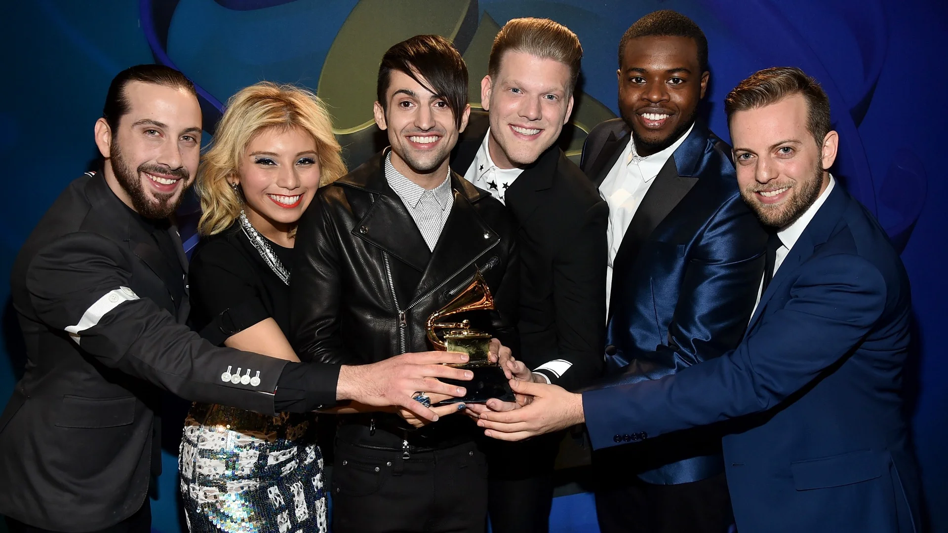 (From left to right) Avi Kaplan, Kirstie Maldonado, Mitch Grassi, Scott Hoying, Kevin Olusola, Ben Bram