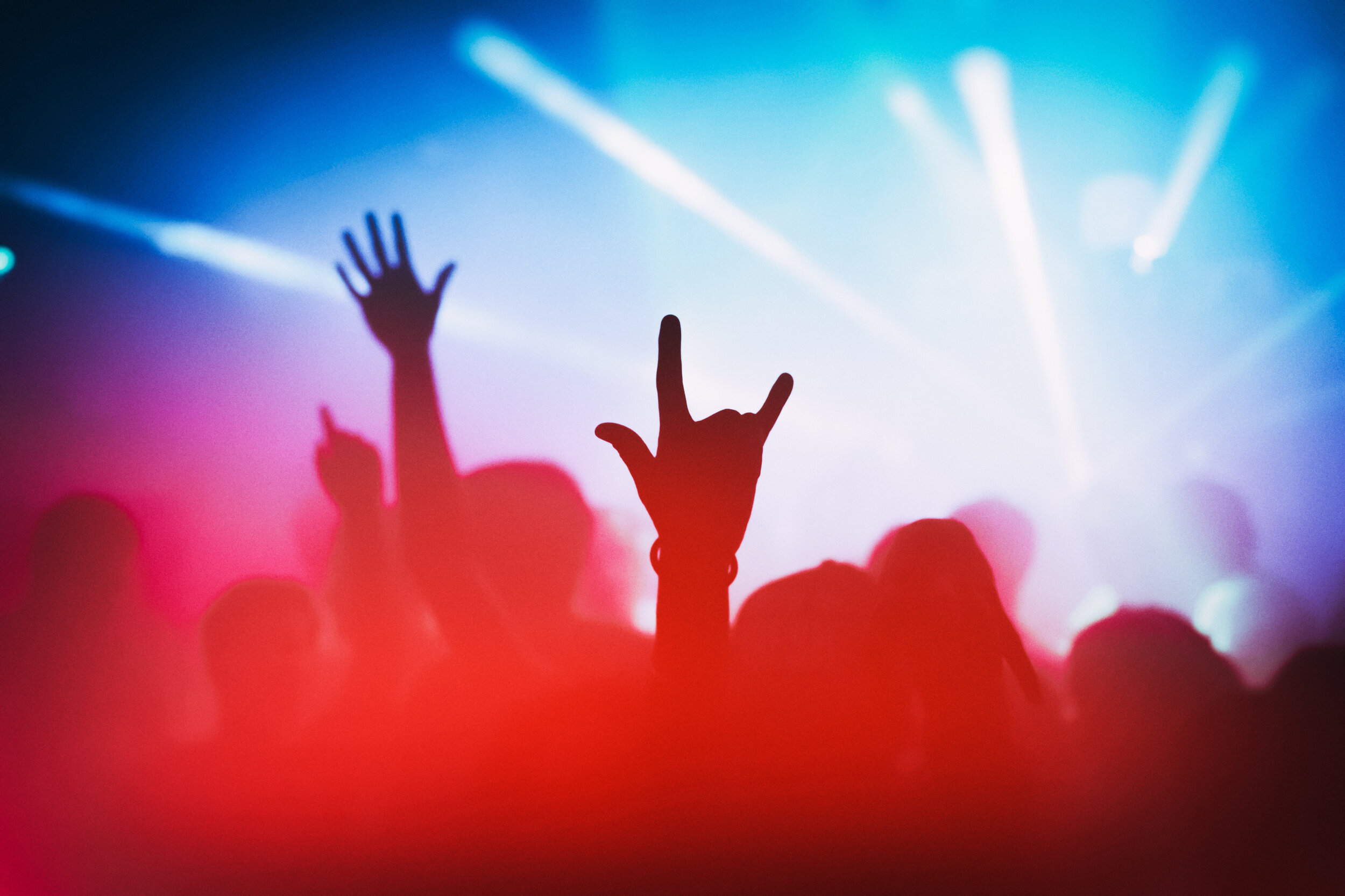 RED &amp; BLUE Metallic Print 