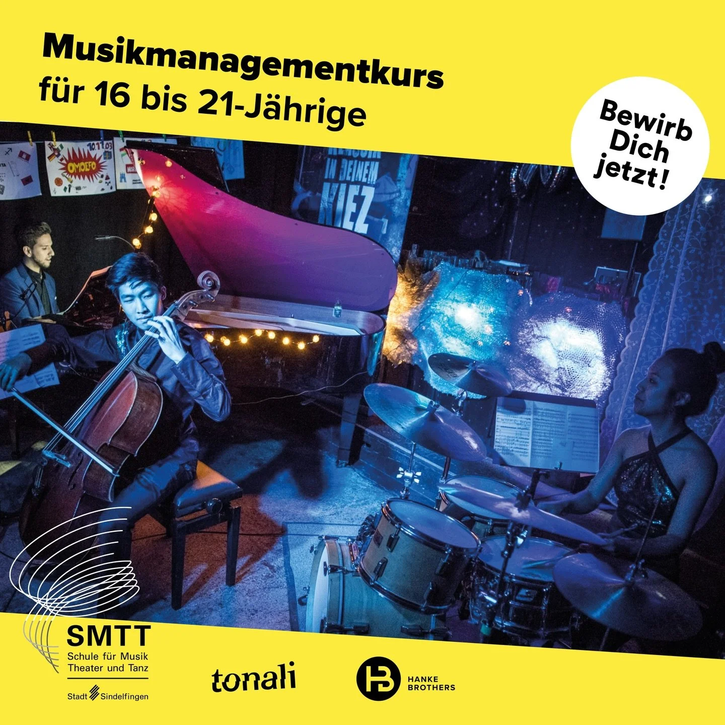 🌱 TREE &ndash; Der Musikmanagementkurs f&uuml;r 16&ndash;21-J&auml;hrige Jetzt an der SMTT Sindelfingen!

Du liebst Musik, hast kreative Ideen und willst lernen, wie man eigene Projekte wirklich auf die B&uuml;hne bringt? Dann ist das genau dein Kur